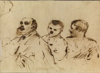 Un évêque avec deux enfants